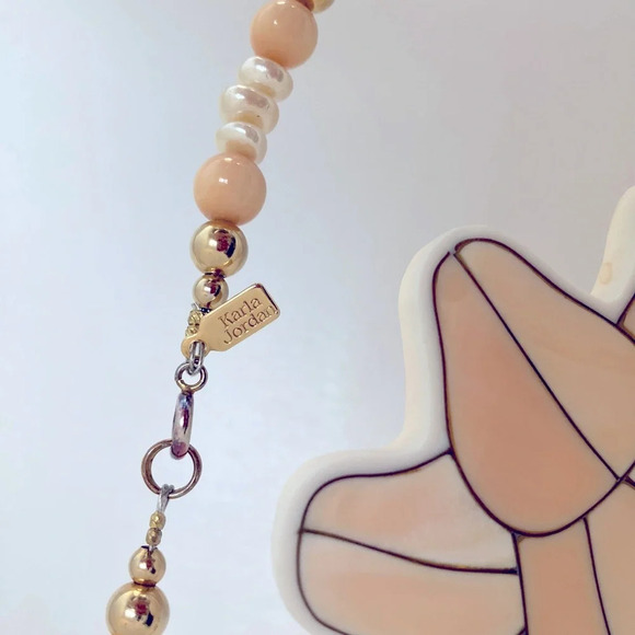 Vintage Karla Jordan Flower Pendant Statement Necklace - Picture 7 of 12